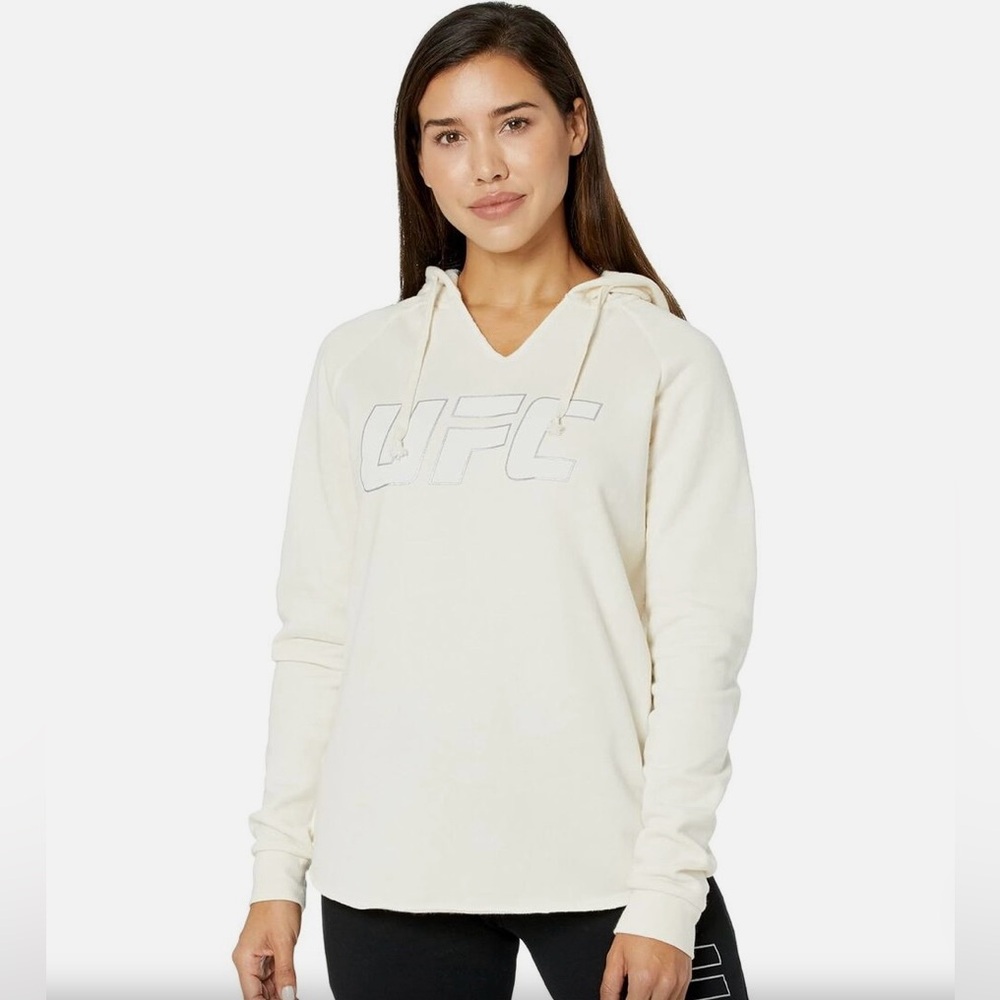 UFC California Crop Bone Fleece Hoodie NWT